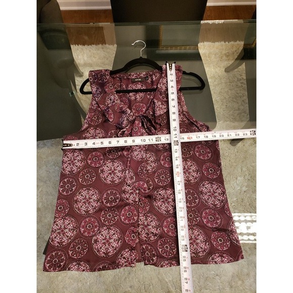 Apt. 9 Women's Purple Floral Polyester V-Neck Sleeveless Casual Top Blouse Large - Picture 6 of 11